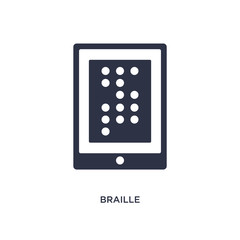 braille icon on white background. Simple element illustration from communication concept.