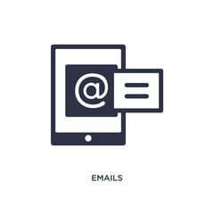 emails icon on white background. Simple element illustration from communication concept.