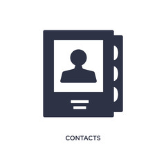 contacts icon on white background. Simple element illustration from communication concept.