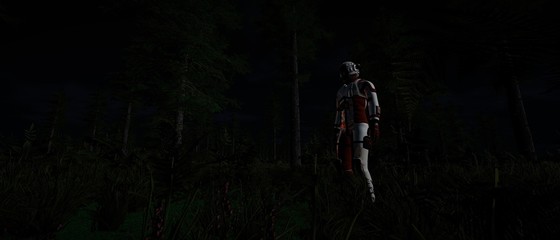 Extremely detailed and realistic high resolution 3d illustration of an Earth Like Exoplanet Landscape in Outer Space