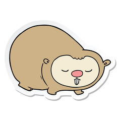 sticker of a cartoon wombat