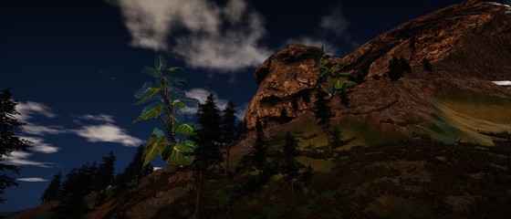 Extremely detailed and realistic high resolution 3d illustration of an Earth Like Exoplanet Landscape in Outer Space