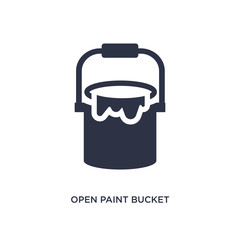 open paint bucket icon on white background. Simple element illustration from tools concept.