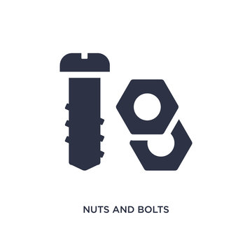 Nuts And Bolts Icon On White Background. Simple Element Illustration From Tools Concept.