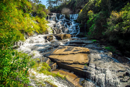 Caracol river waterfall, in the middle of the forest, Gramado, Rio Grande do Sul, Brazil