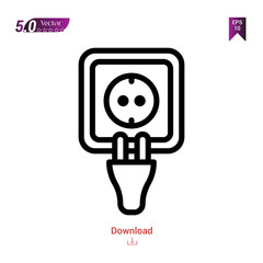 Outline socket icon isolated on white background. Popular icons for 2019 year. Line pictogram. Graphic design, mobile application, logo, user interface. EPS 10 format vector
