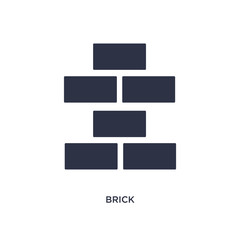 brick icon on white background. Simple element illustration from tools concept.