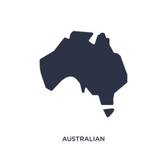 australian continent icon on white background. Simple element illustration from culture concept.