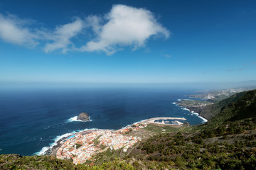 Fototapeta na wymiar Aerial view of beautiful touristic village of Garachico, in north Tenerife island .