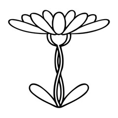 line drawing cartoon flower
