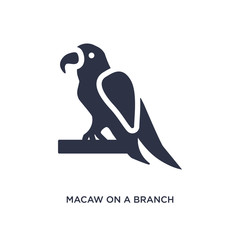 macaw on a branch icon on white background. Simple element illustration from culture concept.