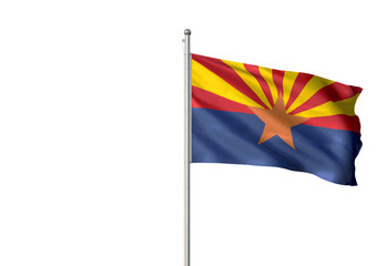 Arizona state of United States flag waving isolated 3D illustration