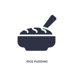 rice pudding icon on white background. Simple element illustration from culture concept.