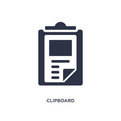 clipboard icon on white background. Simple element illustration from customer service concept.