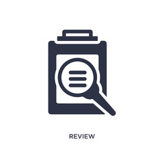 review icon on white background. Simple element illustration from customer service concept.