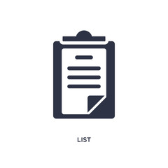 list icon on white background. Simple element illustration from customer service concept.
