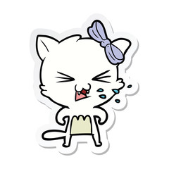 sticker of a cartoon cat
