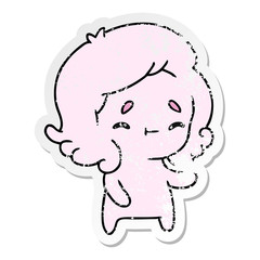 distressed sticker cartoon of a kawaii cute ghost