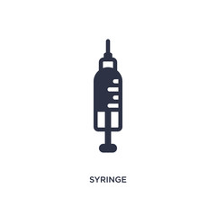 syringe icon on white background. Simple element illustration from education concept.