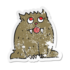 retro distressed sticker of a cartoon beast