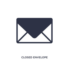 closed envelope icon on white background. Simple element illustration from education concept.