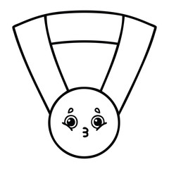 line drawing cartoon gold medal