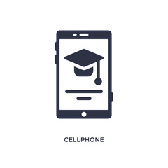 cellphone icon on white background. Simple element illustration from education concept.