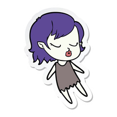 sticker of a cute cartoon vampire girl