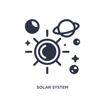 solar system icon on white background. Simple element illustration from education 2 concept.