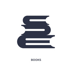 books icon on white background. Simple element illustration from education 2 concept.