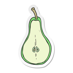 sticker of a cartoon half pear