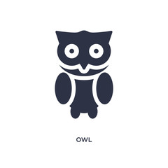 owl icon on white background. Simple element illustration from education 2 concept.