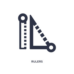 rulers icon on white background. Simple element illustration from education 2 concept.