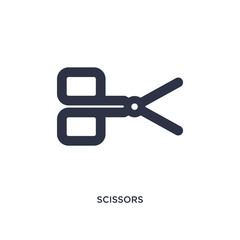 scissors icon on white background. Simple element illustration from education 2 concept.