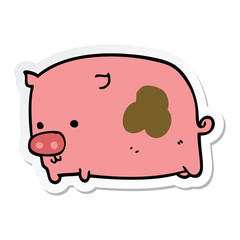 sticker of a cartoon pig