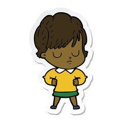 sticker of a cartoon woman