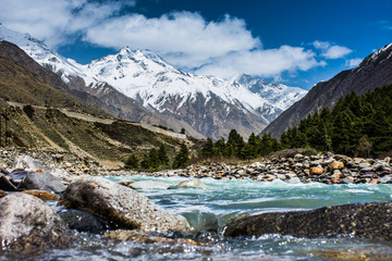Fototapeta na wymiar Across the Himalayas of India.