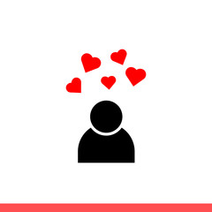 Blogger vector icon, lovely man symbol. Simple, flat design for web or mobile app