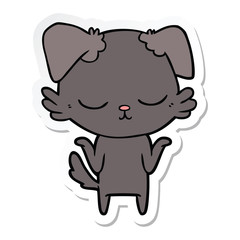 sticker of a cute cartoon dog
