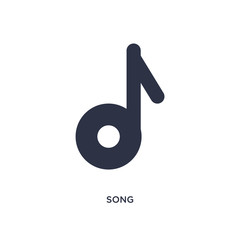 song icon on white background. Simple element illustration from literature concept.