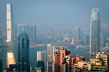 Hong Kong skyline from the Peak, Hong Kong Island, China