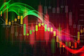Stock market finance analysis business concept. Forex trading background. Hot data chart. Fire...