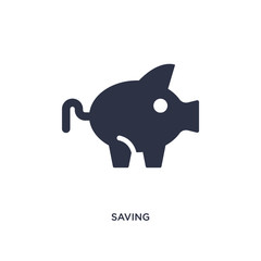 saving icon on white background. Simple element illustration from fast food concept.