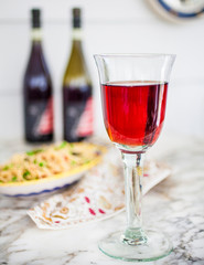 Red Wine with wine bottle