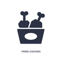 fried chicken icon on white background. Simple element illustration from fast food concept.