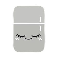 flat color retro cartoon fridge freezer