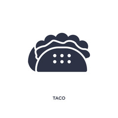 taco icon on white background. Simple element illustration from fast food concept.