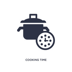 cooking time icon on white background. Simple element illustration from fast food concept.