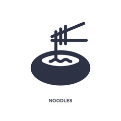 noodles icon on white background. Simple element illustration from fast food concept.