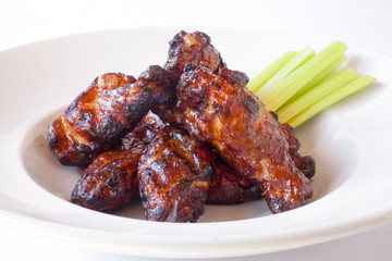 BBQ Chicken Wings with celery	